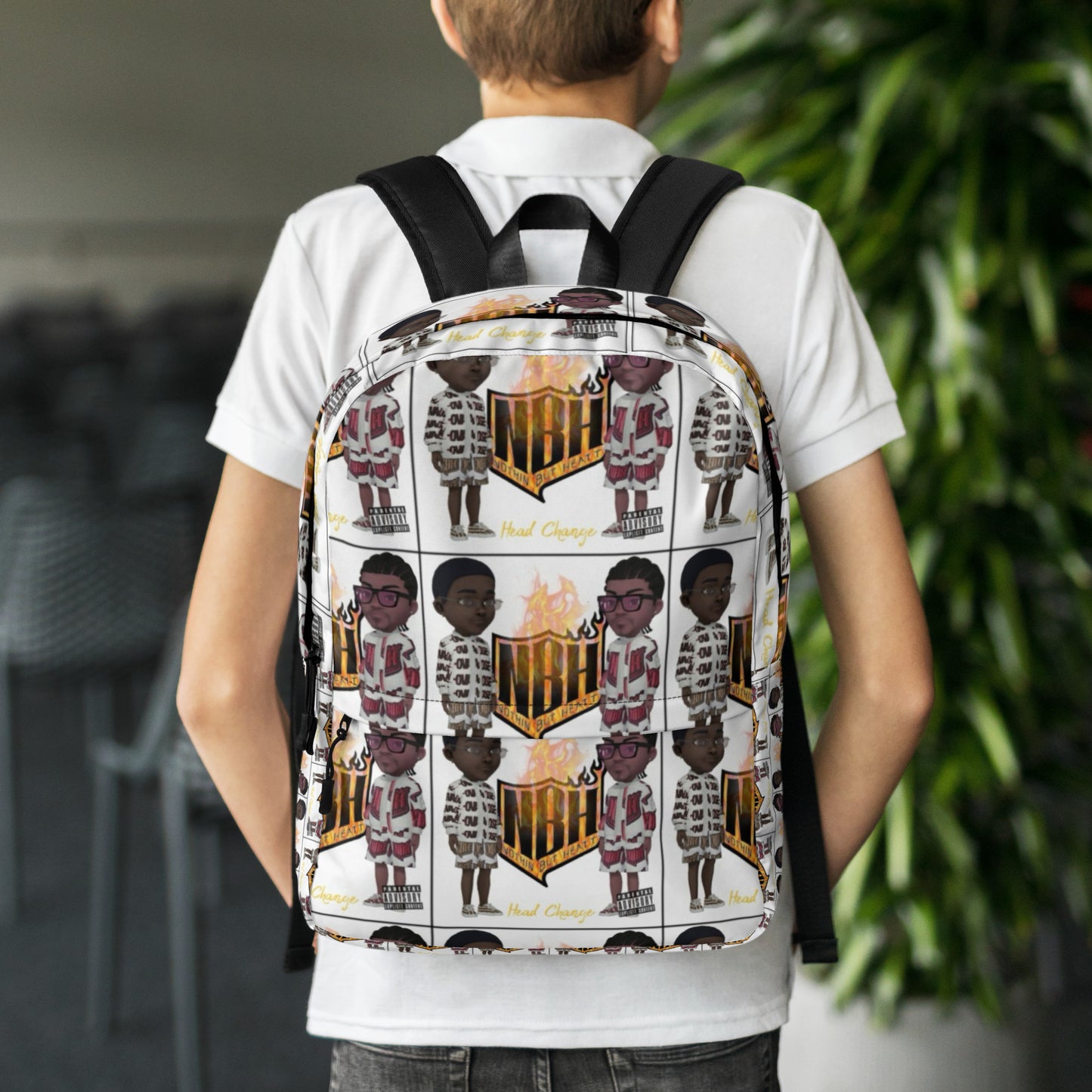NBH Head Change All over print designer Backpack