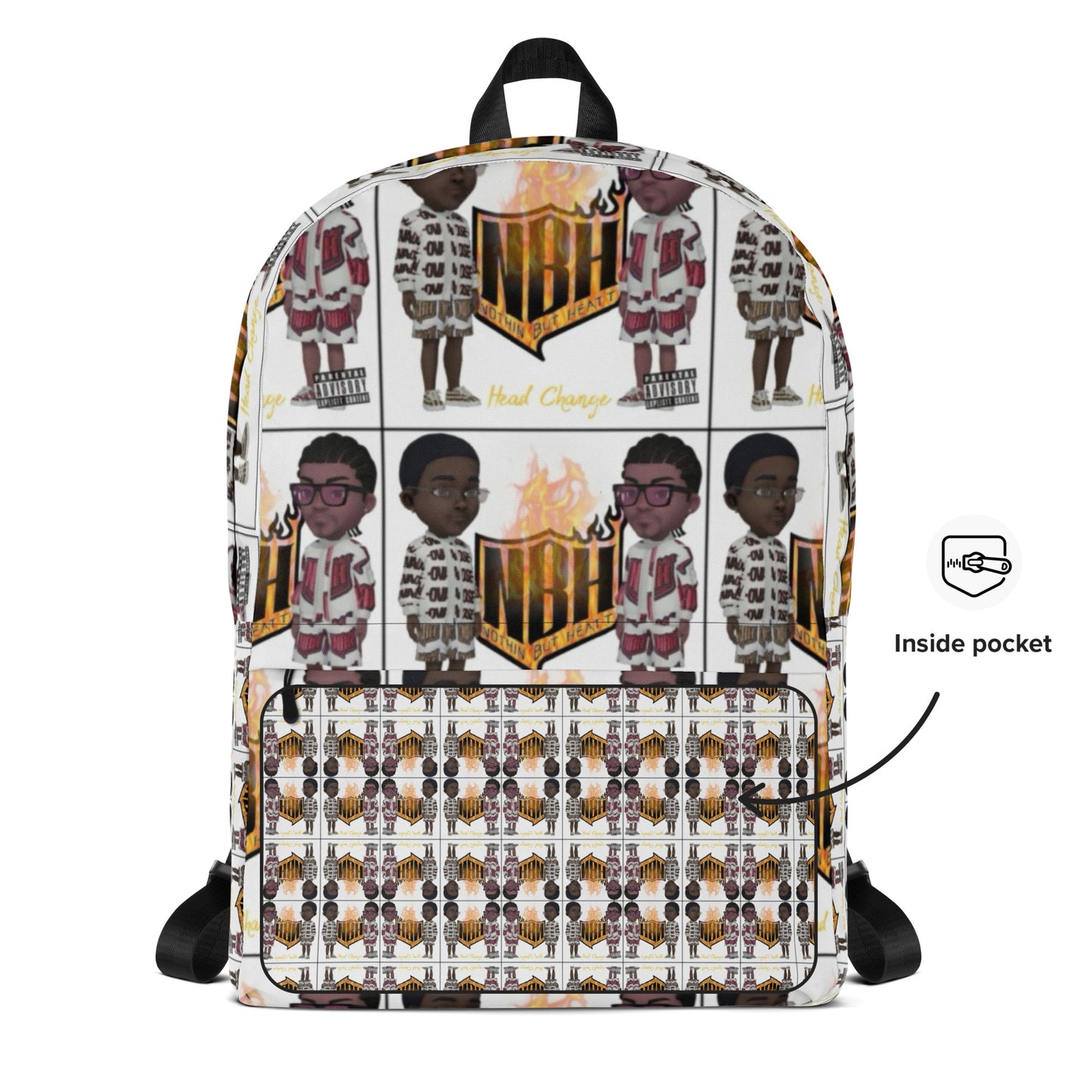 NBH Head Change All over print designer Backpack