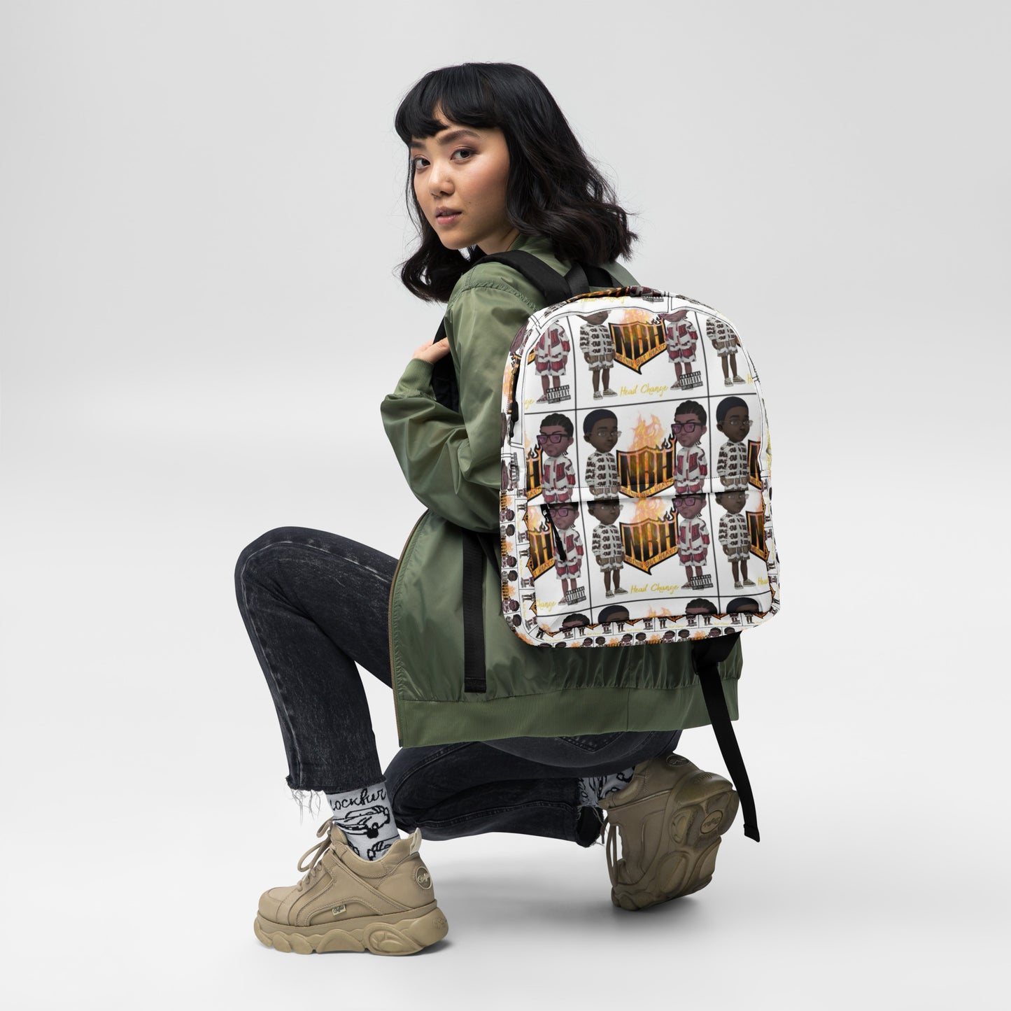 NBH Head Change All over print designer Backpack