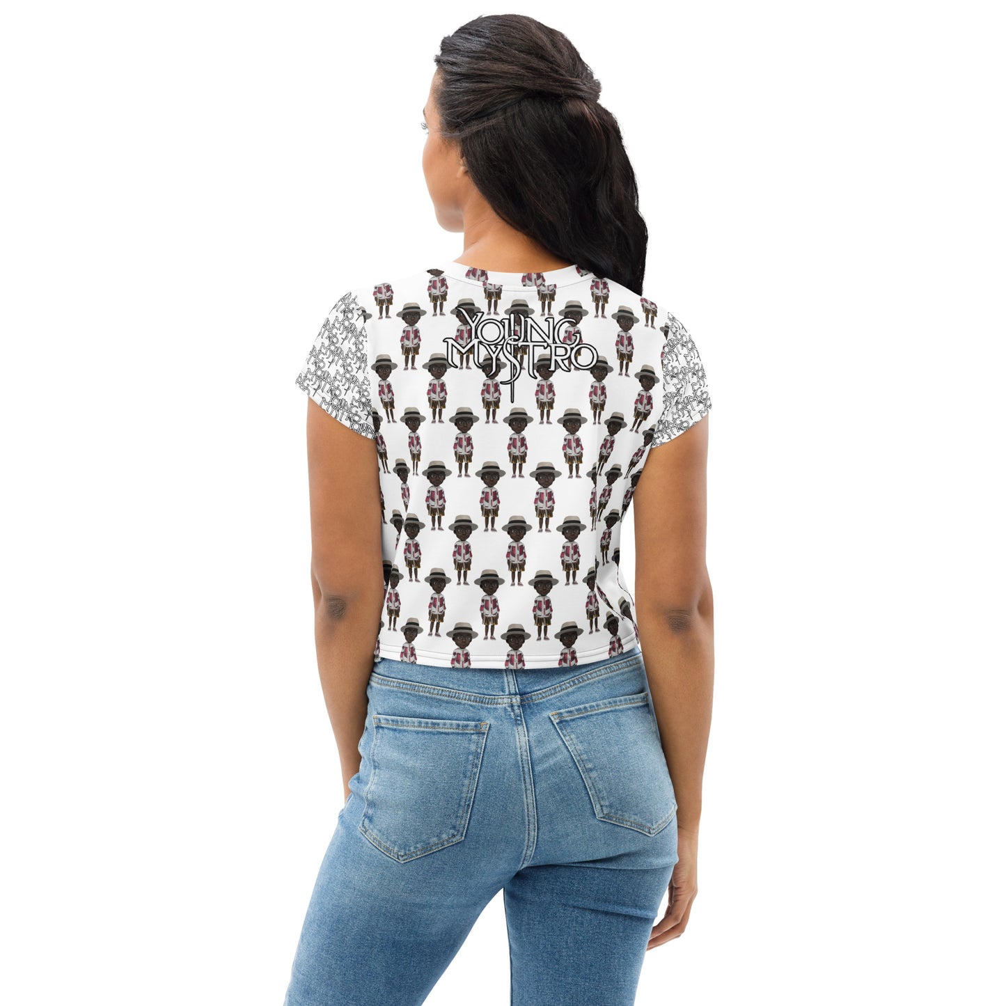 Young Mystro All-Over Print Crop Tee