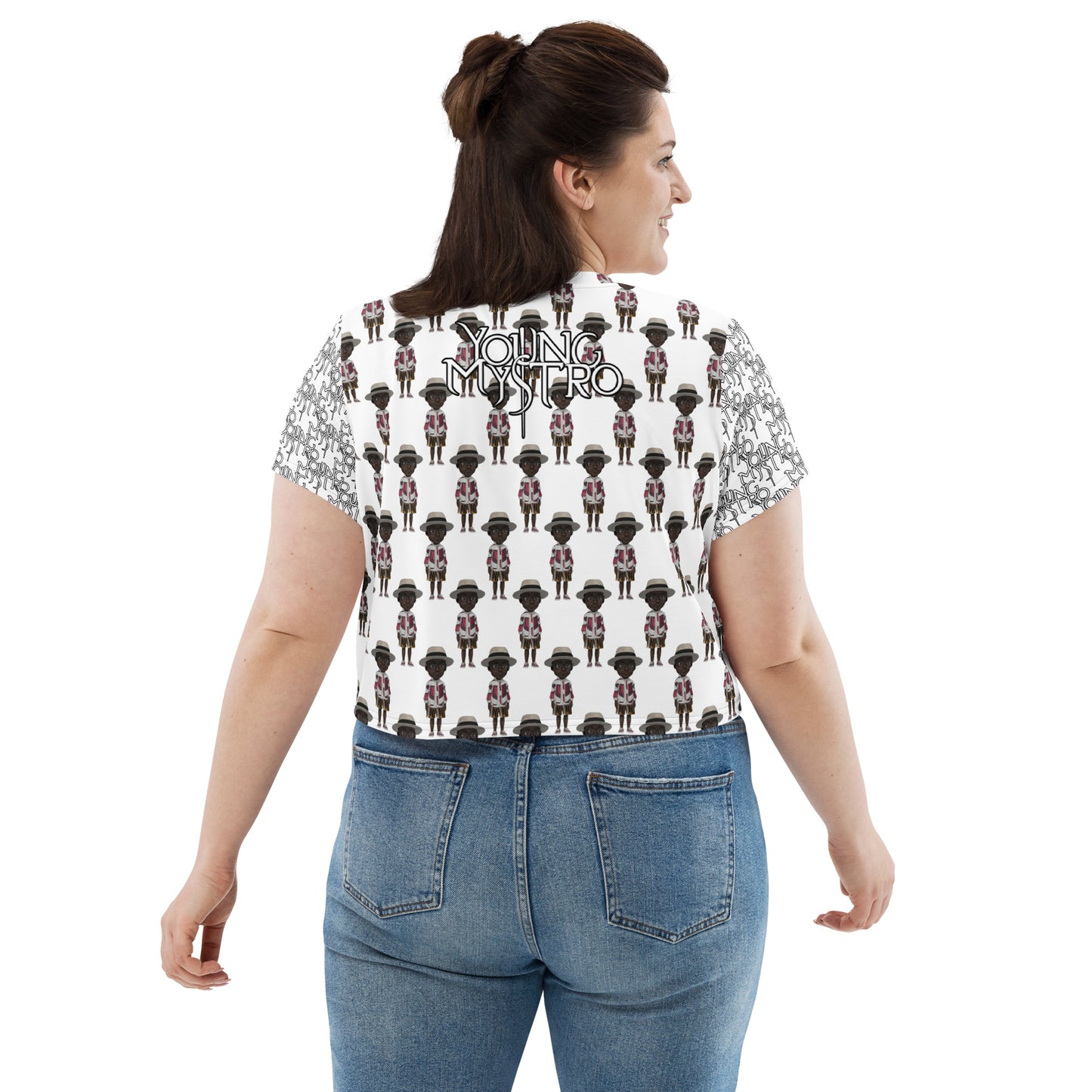 Young Mystro All-Over Print Crop Tee