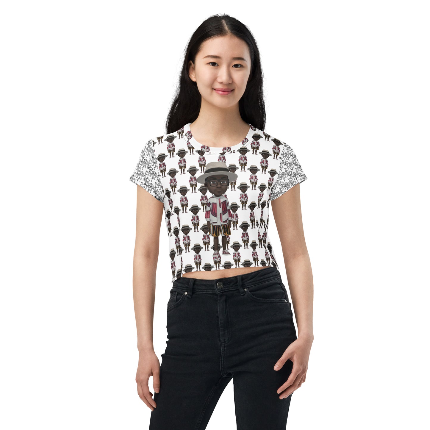 Young Mystro All-Over Print Crop Tee