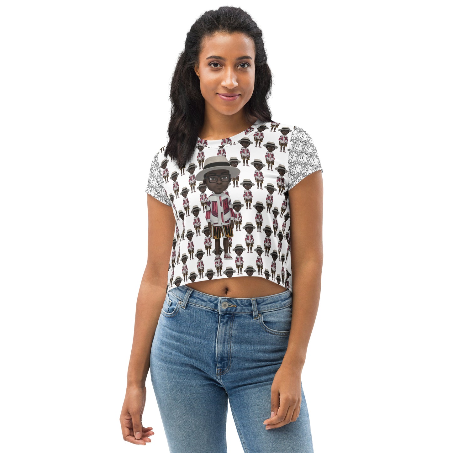 Young Mystro All-Over Print Crop Tee