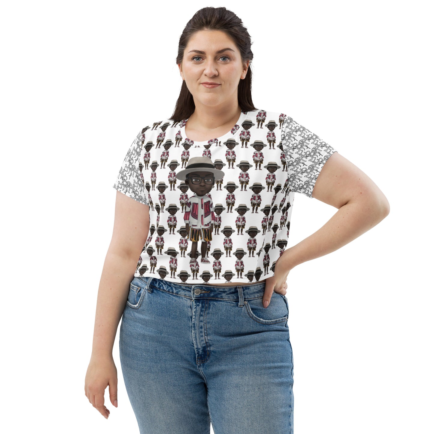 Young Mystro All-Over Print Crop Tee