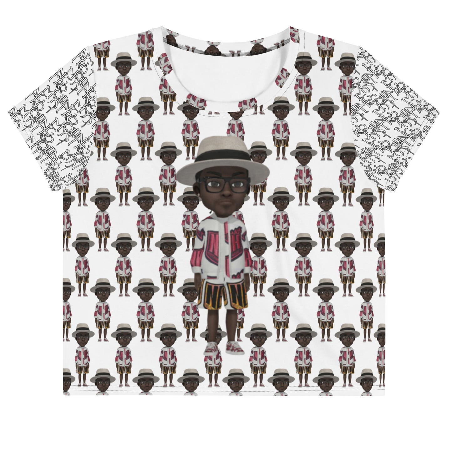 Young Mystro All-Over Print Crop Tee