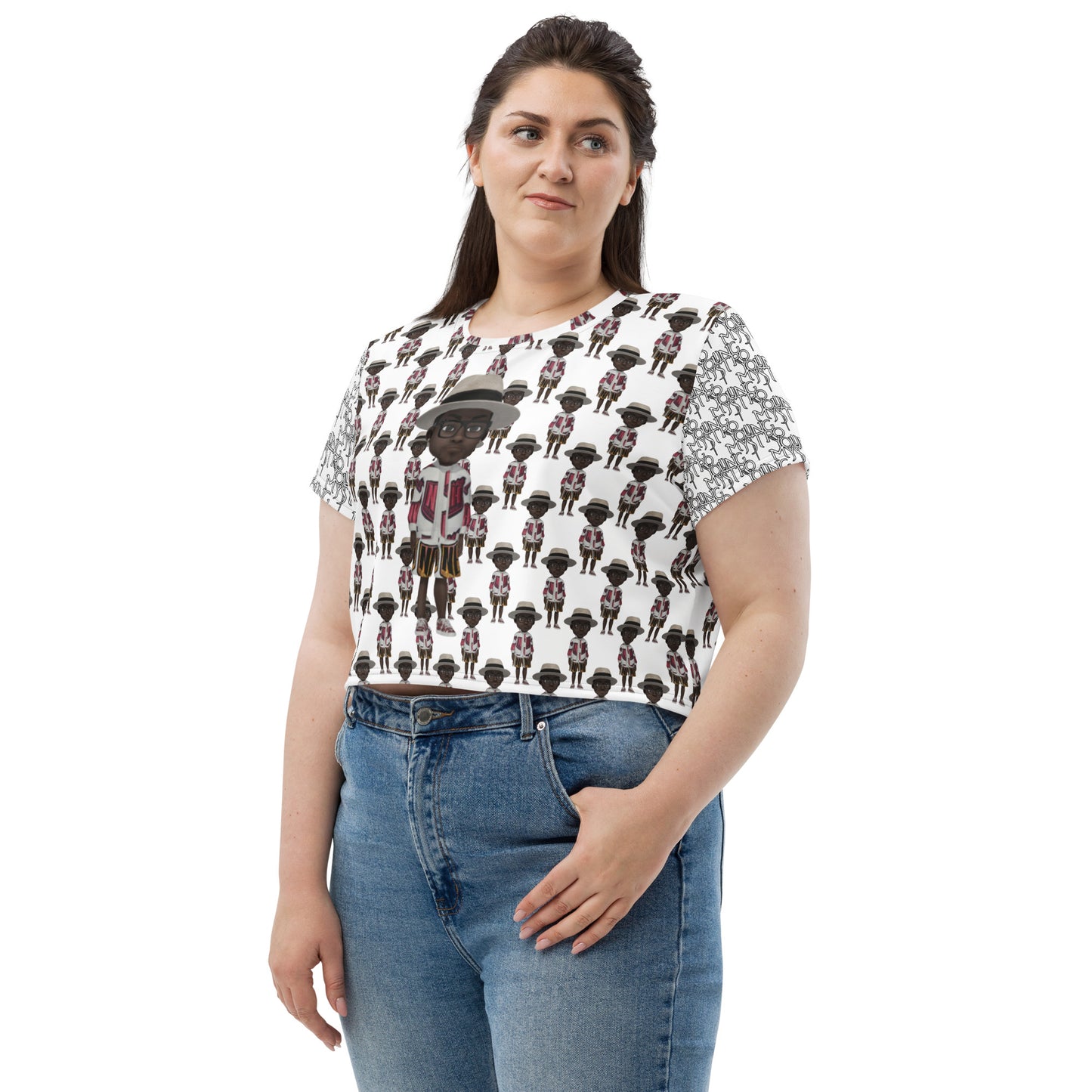 Young Mystro All-Over Print Crop Tee