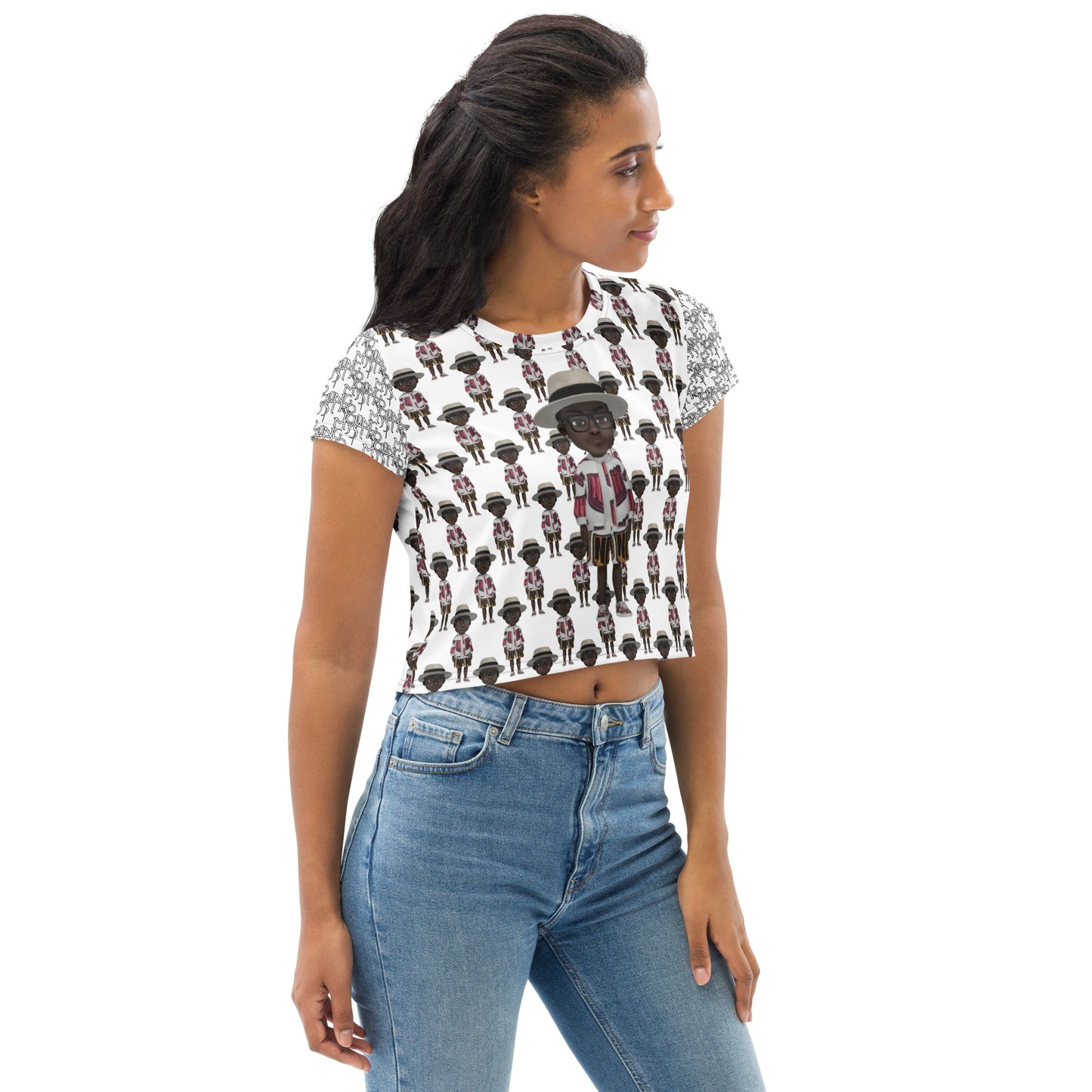 Young Mystro All-Over Print Crop Tee