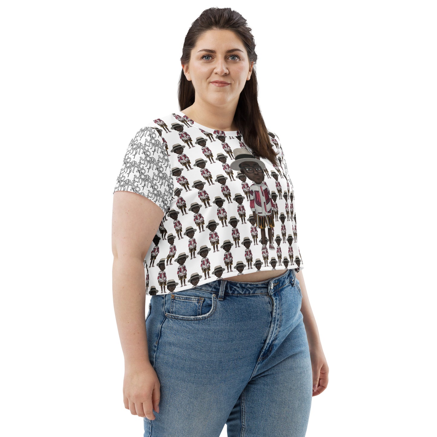 Young Mystro All-Over Print Crop Tee