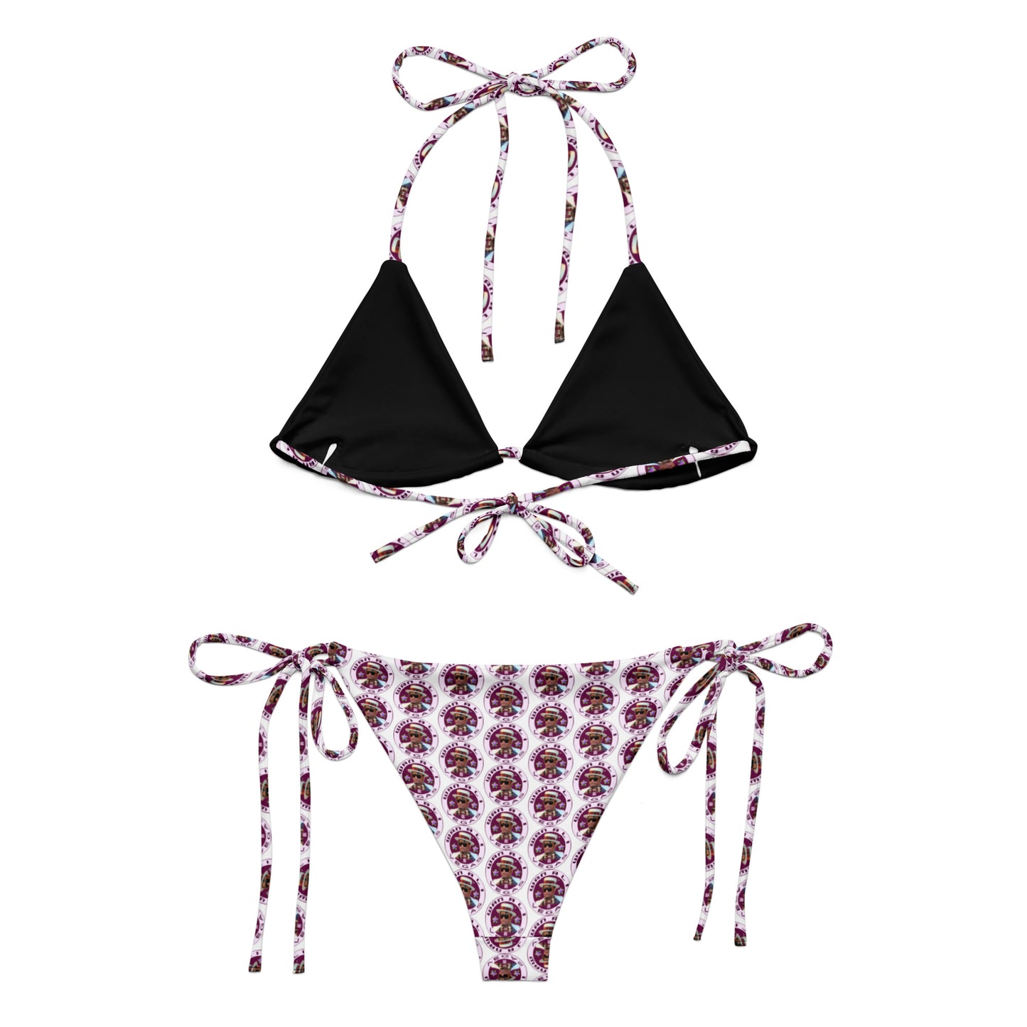 Wan Ali Vegas Designer All-over print recycled string bikini