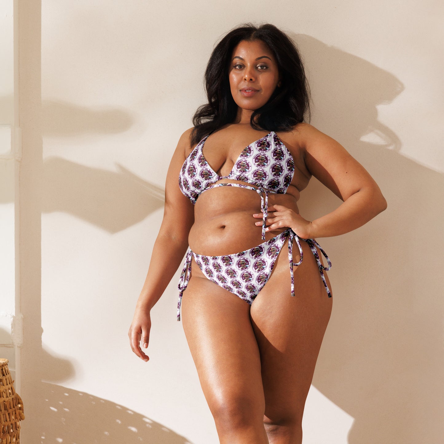 Wan Ali Vegas Designer All-over print recycled string bikini