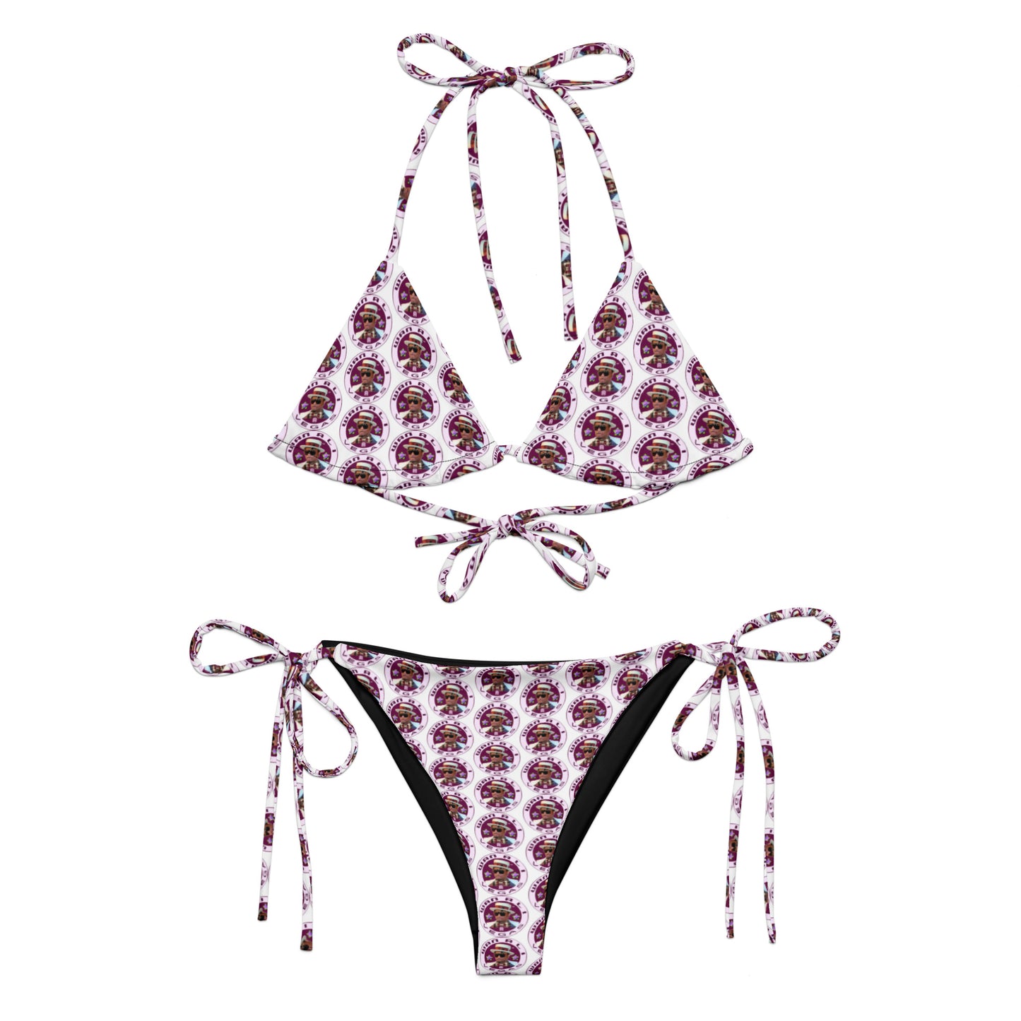 Wan Ali Vegas Designer All-over print recycled string bikini