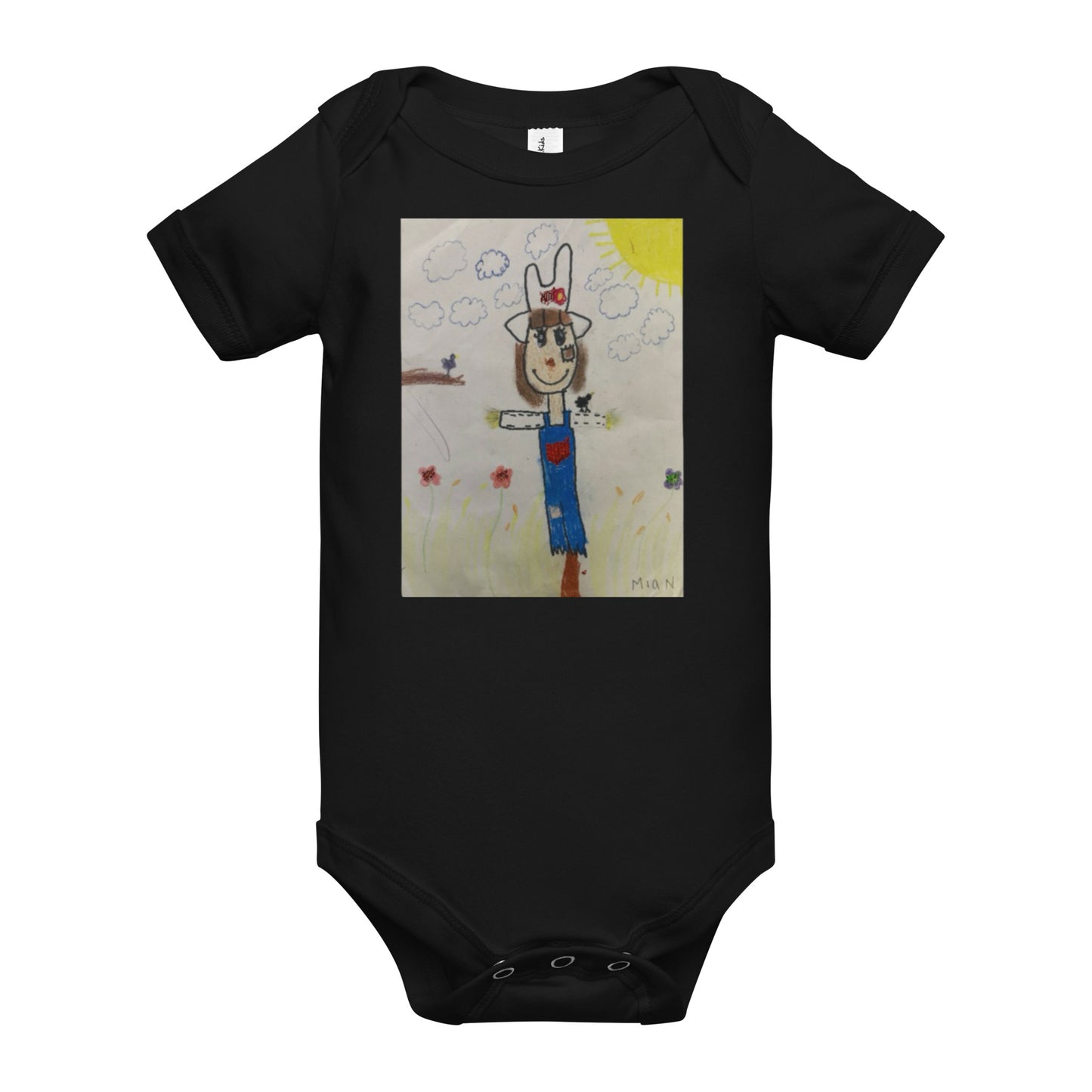 Not so scary crow Baby short sleeve one piece