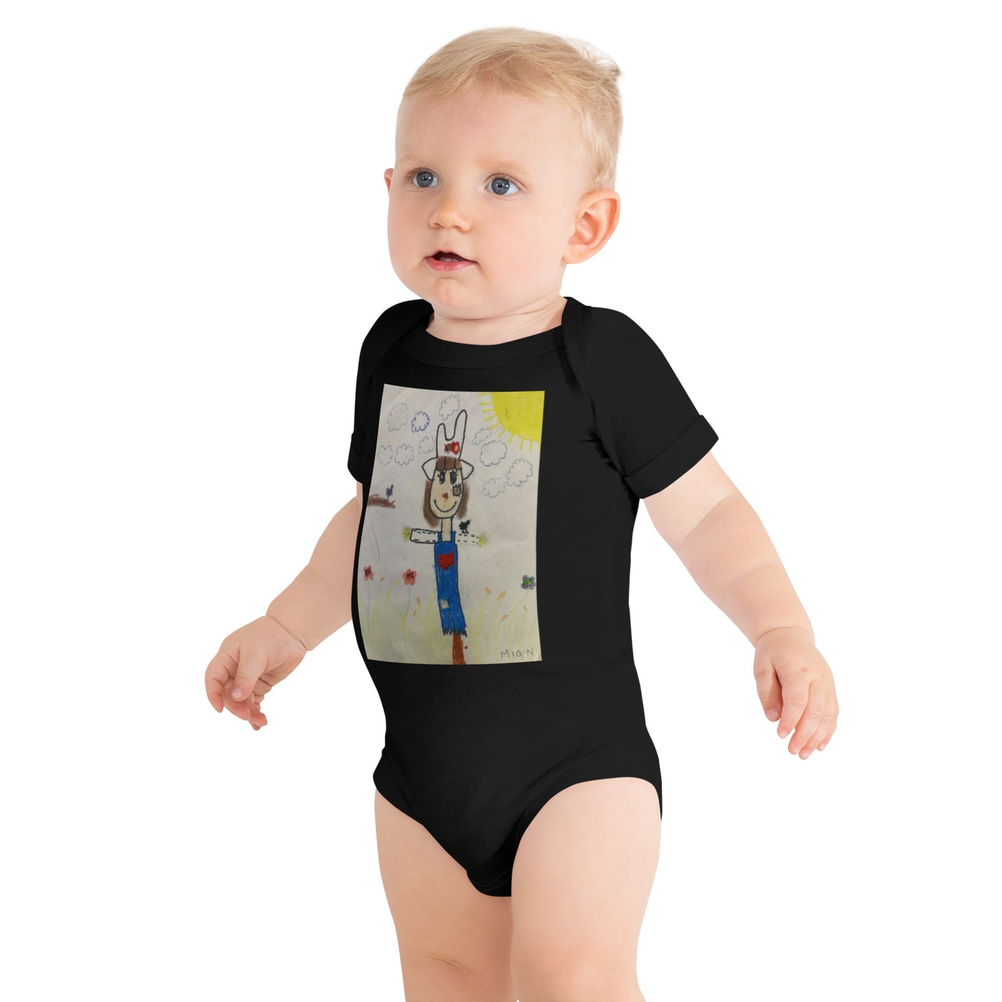 Not so scary crow Baby short sleeve one piece