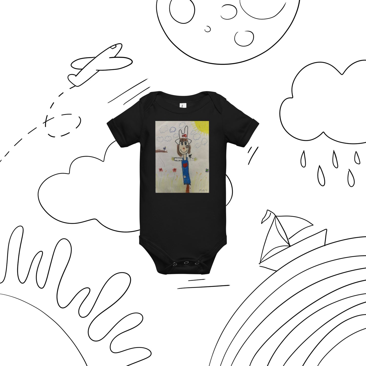 Not so scary crow Baby short sleeve one piece
