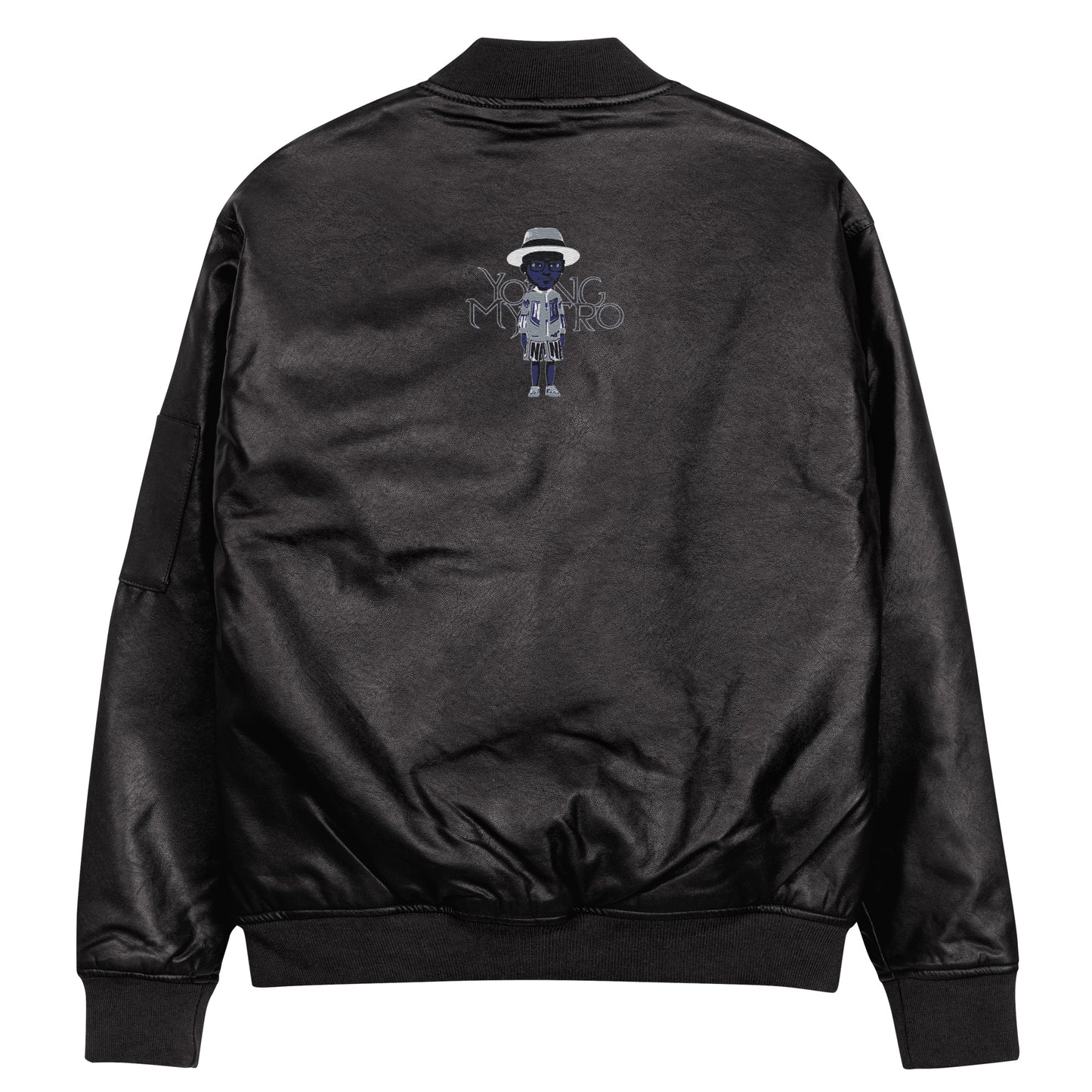 Young Mystro Leather Bomber Jacket