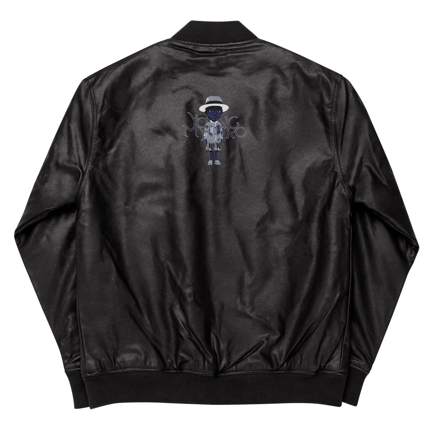 Young Mystro Leather Bomber Jacket
