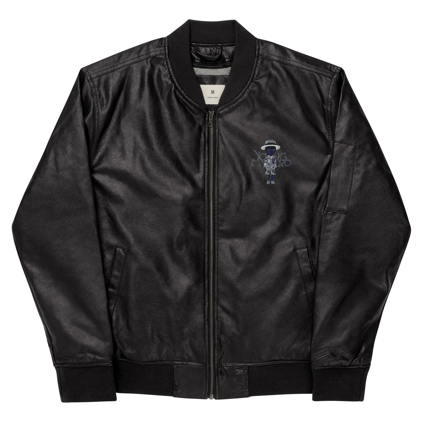 Young Mystro Leather Bomber Jacket