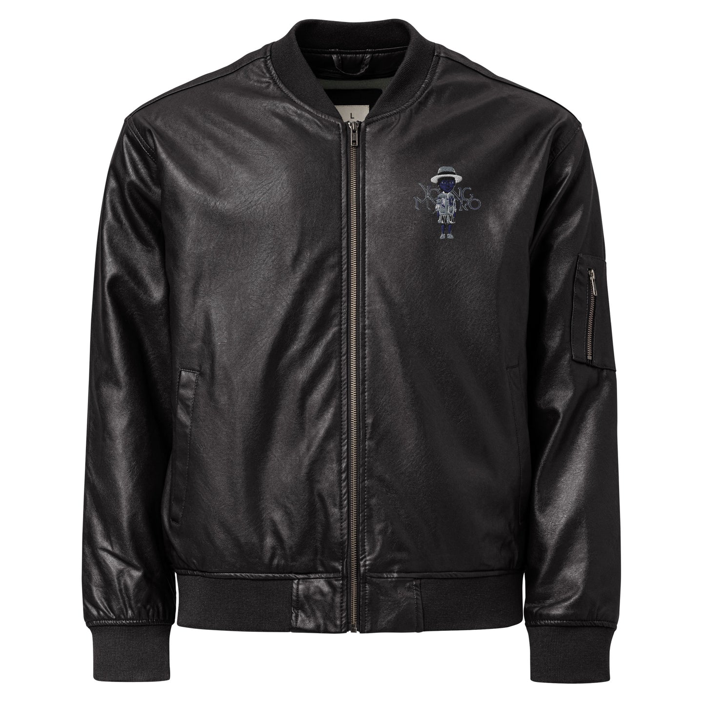 Young Mystro Leather Bomber Jacket