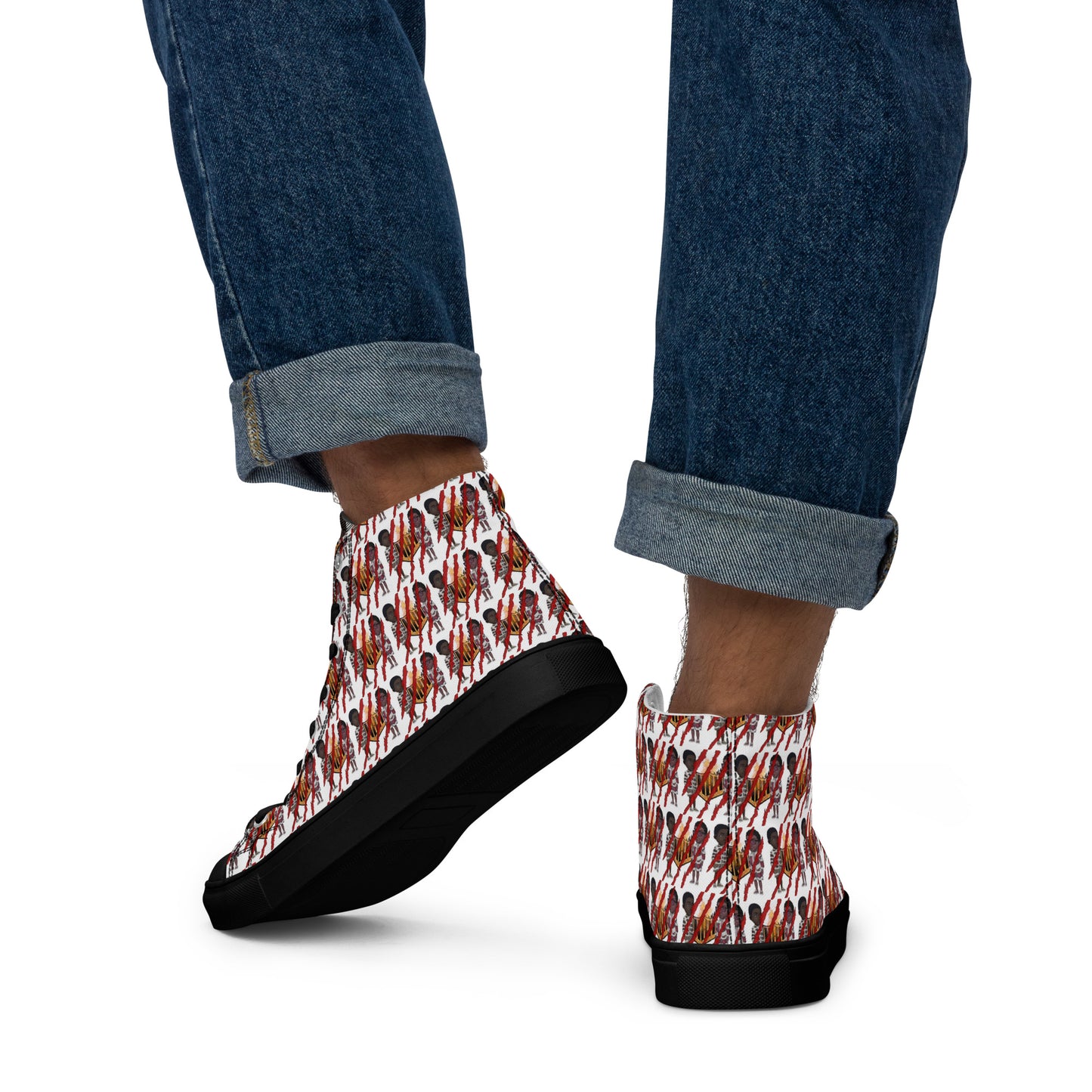 NBH all over print Men’s high top canvas shoes