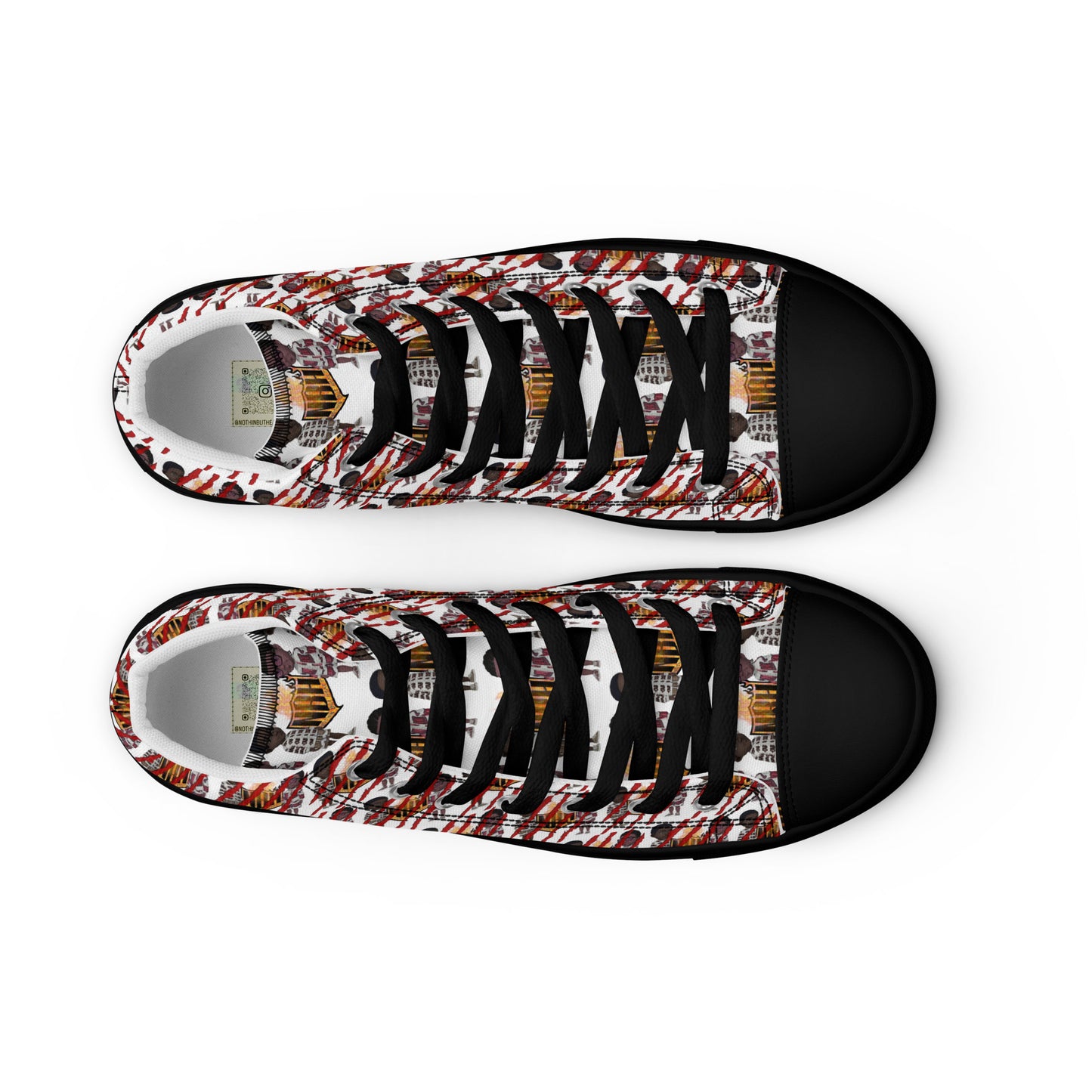NBH all over print Men’s high top canvas shoes