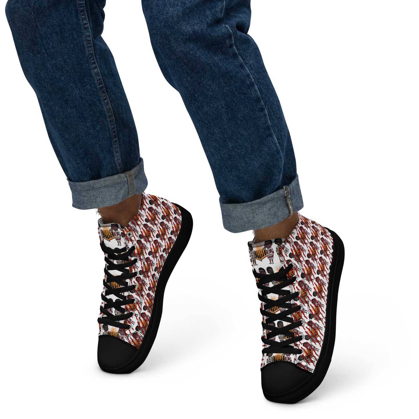 NBH all over print Men’s high top canvas shoes