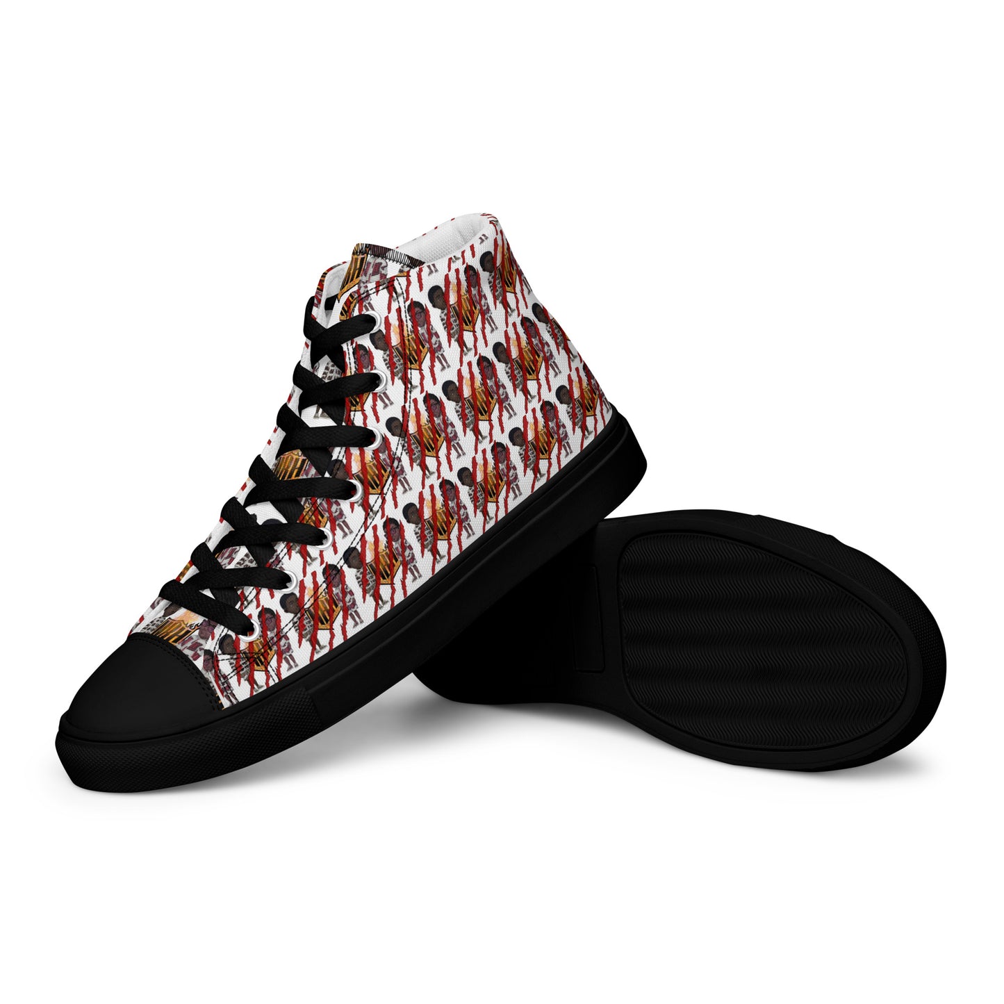 NBH all over print Men’s high top canvas shoes