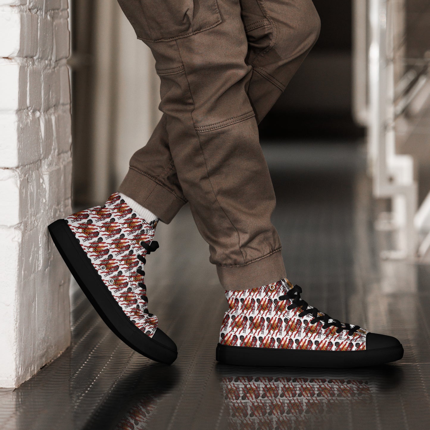 NBH all over print Men’s high top canvas shoes