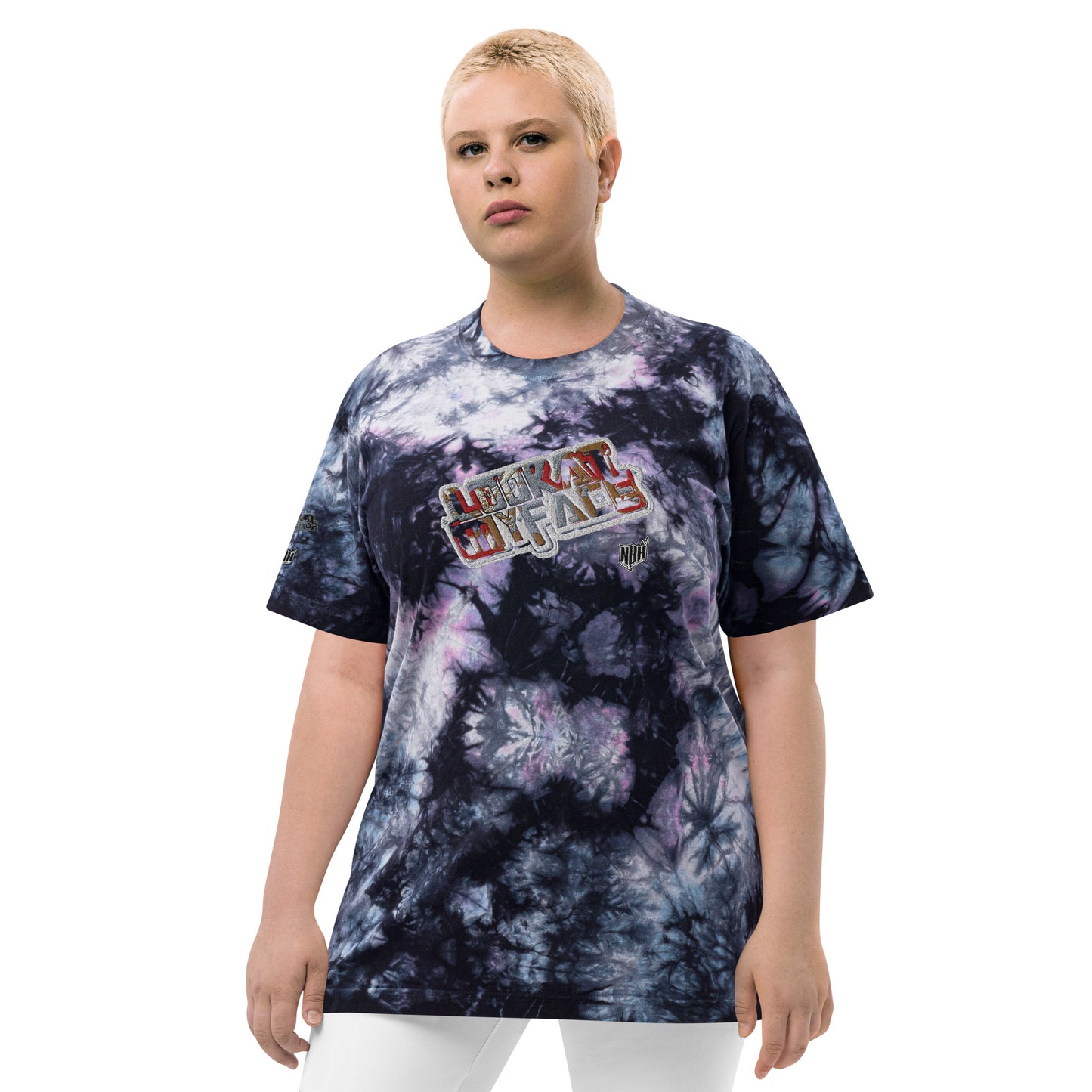 Look at my face Oversized tie-dye t-shirt