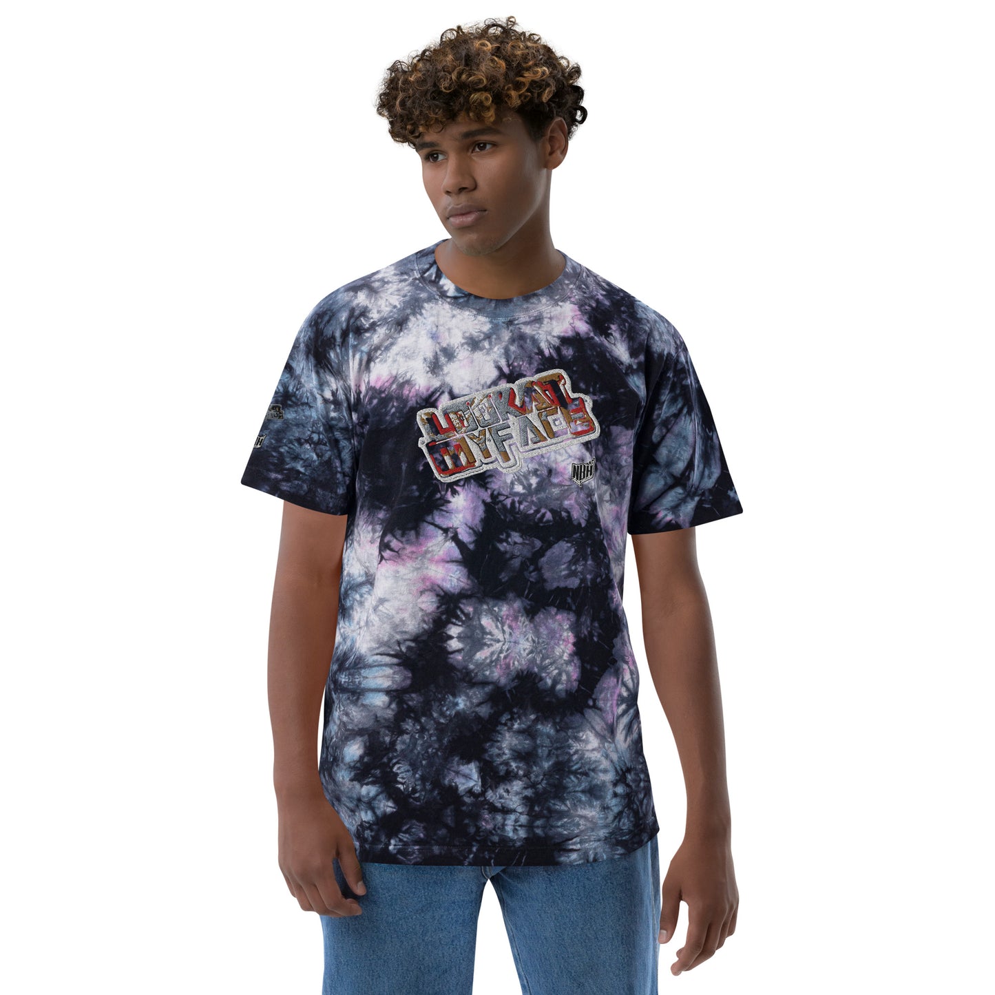 Look at my face Oversized tie-dye t-shirt