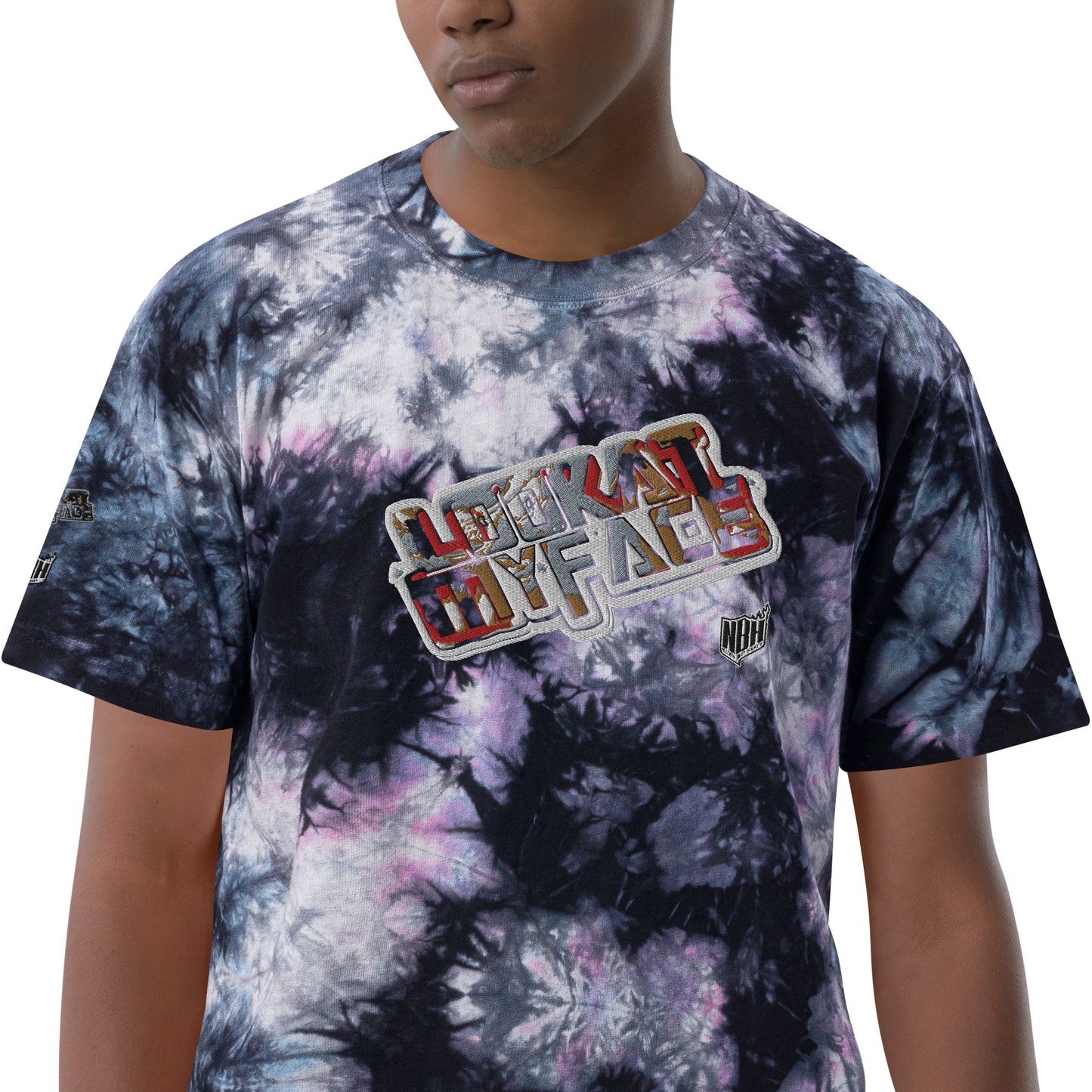 Look at my face Oversized tie-dye t-shirt