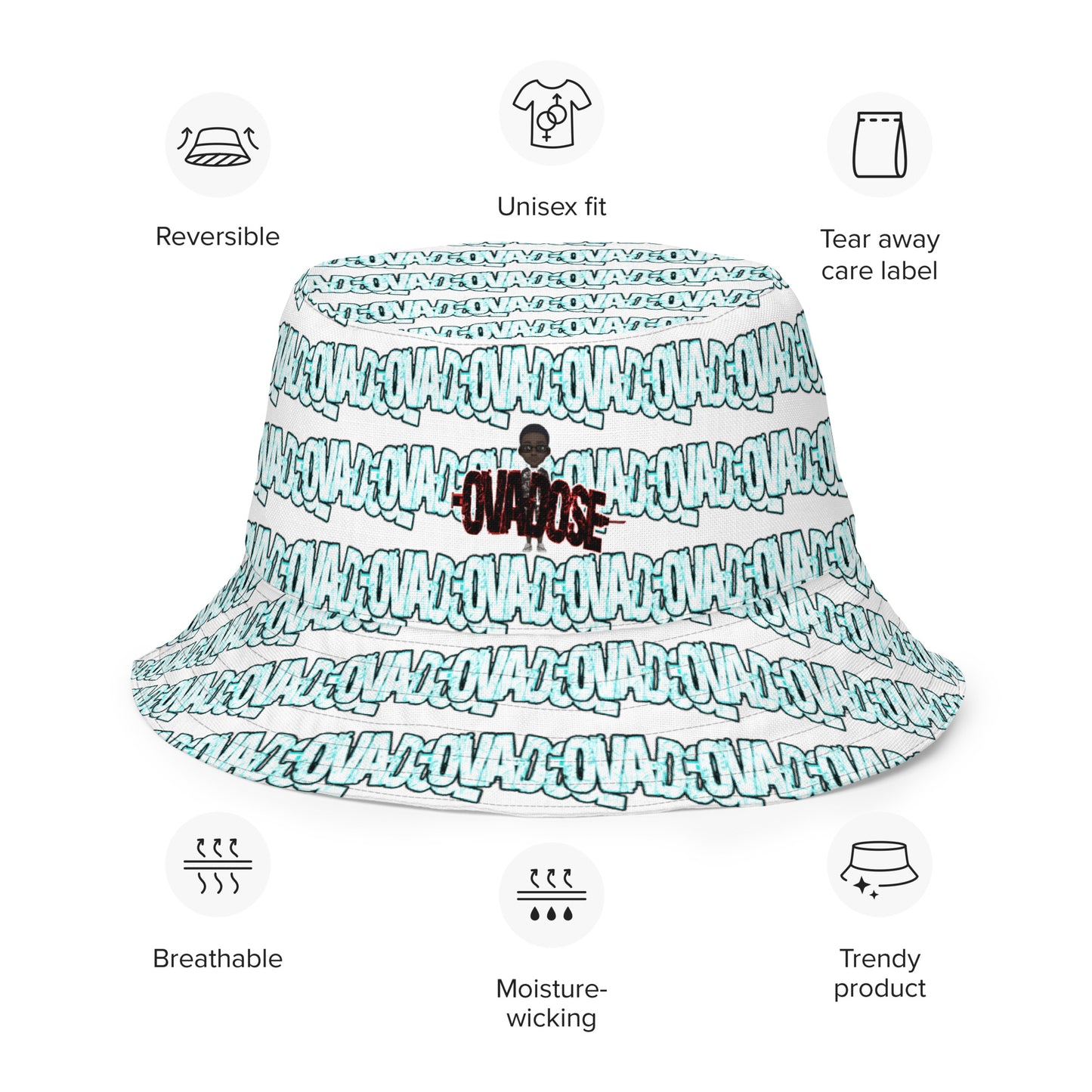 Ova-Dose Reversible bucket hat