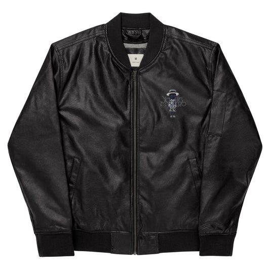 Young Mystro Leather Bomber Jacket